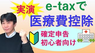 確定申告での医療費控除、etaxで実演【個人事業主、サラリーマンの確定申告】 [upl. by Danette]