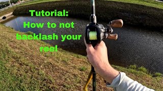 How to Set Your Baitcaster so You dont Backlash Tutorial [upl. by Mallissa]