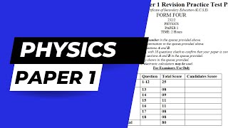 KCSE Physics Paper 1 Revision Questions Test Paper 1 Section B [upl. by Auhsoj]