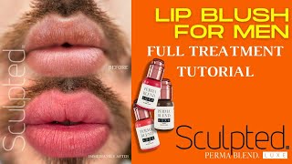 Male Lip Blush Tattoo FULL PROCEDURE Carla Ricciardone [upl. by Jocko]