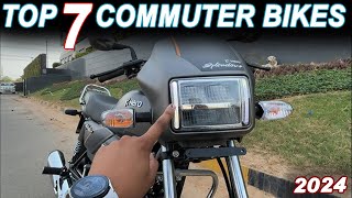 Top 7 Commuter Bikes In India 2024 ⚡⚡Best Fuel Efficient Bikes⚡⚡Best Mileage Bikes [upl. by Euqinorev]