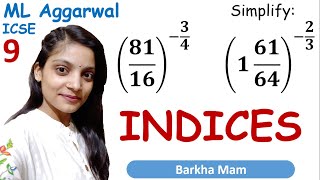 Indices Class 9 Maths ICSE  Exercise 8 Q 1  ML Aggarwal Solutions [upl. by Yeltnerb764]