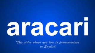 the correct pronunciation of aracari in English [upl. by Ayhdiv]