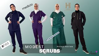 HONEST REVIEW Modest Scrubs  HAZEL  FIGS  MEDLICO  UNIFORM ADVANTAGE [upl. by Alisun]