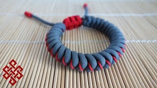 How to Make an Adjustable Stitched Snake Knot Paracord Bracelet Tutorial [upl. by Orozco]