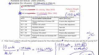 Dosage Calculation using a Heparin Protocol [upl. by Mozart]