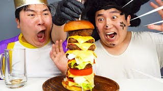 20000kcal Giant Burger Challenge  beef cheese Burgers Mukbang ASMR  How to make a giant beef [upl. by Hayalat902]