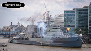 HMS Belfast  DDay 80th Anniversary Gun Salute  06062024 [upl. by Hentrich567]