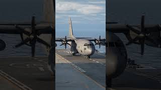 Forced Landing of C130 on an Aircraft Carrier [upl. by Htinek]