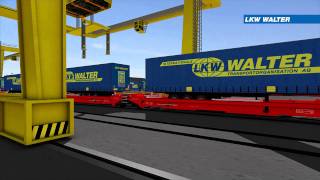 LKW WALTER Combined Transport RailRoad 3D Animation [upl. by Barra]