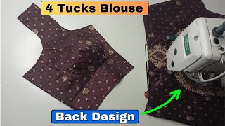 4 tucks Blouse kaise Banaen  4 tucks Blouse kaise Silte Hain 4 tucks Blouse ki fitting kaise karen [upl. by Torin]