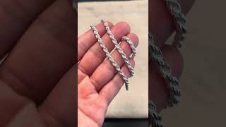 Stunning 35mm Diamond Cut Rope Chain  Glimmeryn jewelry smallbusiness sterlingsilver chains [upl. by Anael]