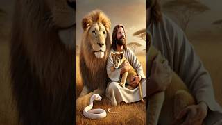 Jesus With The Lion Family edit jesuschrist jesús fe [upl. by Atinhoj]