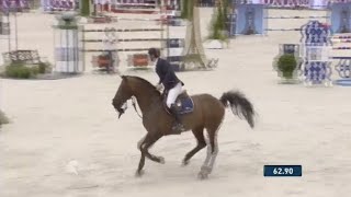 Horses bridle falls off half way through show jumping round  Paris 2014 [upl. by Schwinn]