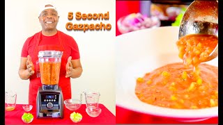 Traditional Gazpacho Recipe Vitamixmade in 5 seconds [upl. by Ashbey177]