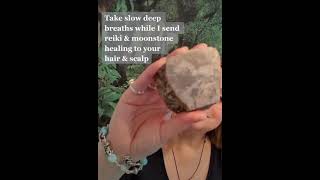 Reiki for hair growth asmr moonstone crystal healing shorts [upl. by Zednanreh]