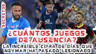 💥¡CIFRA INSÓLITA💥 La CANTIDAD de DÍAS TOTALES de NEYMAR LESIONADO 🤯 [upl. by Jr]