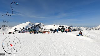 5K Skiing Villars Blue Route Chaux Ronde to Roc d’Orsay Vaud Switzerland GoPro HERO9 Wide GPS [upl. by Silloh]