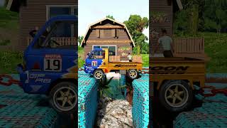 Tractor Tow Small Truck vs Gap Concrete short beamng beamngdrive beamngcrashes trucksvs [upl. by Atcele]