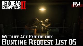 RDR2 Wildlife Art Exhibition Guide Hunting Requests List 5  Red Dead Redemption 2 [upl. by Weir]