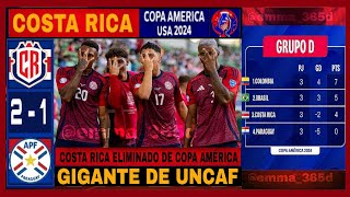 COSTA RICA VS PARAGUAY 21 RESUMEN Y GOLES  COPA AMÉRICA 2024🇨🇷🏆🇵🇾 [upl. by Etteinotna]