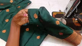 Very easy method for beginnerstrending elbow puff sleeve design cutting amp stitching for blouse [upl. by Huldah318]