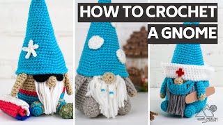 How to Crochet a Gnome Amigurumi for Beginners Part 1 The Body [upl. by Corvin89]