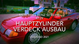 Mercedes Benz SL R129 SL300  Verdeck Hydraulikzylinder Softop ausbauen  hydraulic cylinder removal [upl. by Nomzaj]