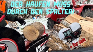 Brennholz machen im Schnee  Spalten mit TurboSpalter und Branson Frontlader [upl. by Amando950]