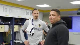 Ibrahimovic incontra il Fenomeno Ronaldo e reagisce così [upl. by Stamata762]