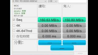 WD藍標硬碟1TB 速度測試  WD10EZEX SPEED TEST [upl. by Grimbal569]