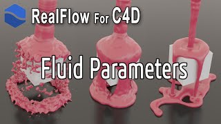 Realflow for Cinema 4d  Result of Fluid simulation according Parameters [upl. by Olcott]