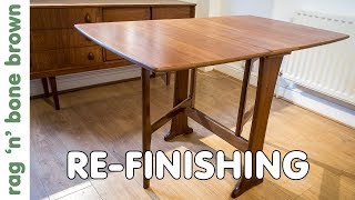 Refinishing A Mid Century Dining Table  Restoration [upl. by Anitsua]