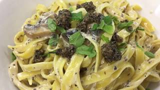 Cooking lesson tagliatelle with truffle butter and summer truffle pate [upl. by Giffer]