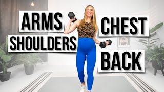 30min Upper Body Dumbbell Workout  Arms Shoulders Chest amp Back [upl. by Cardie]