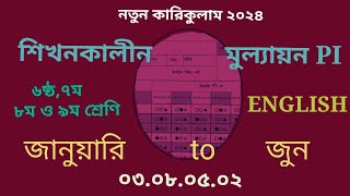 শিখনকালীন মূল্যায়ন PI 2024 নবম ষষ্ঠ শ্রেণি PI English new curriculum 2024 [upl. by Nirtiak999]