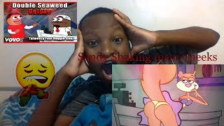 Sandy shaking them cheeksDouble Seaweed Deluxe Official music video Ft Reggie Couz reaction [upl. by Tonry]