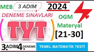 3 Adım Deneme Sınavları  TYT  3 Adım 4 Deneme  Matematik  Temel Matematik Testi  MEB  2024 [upl. by Campman]