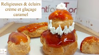 Éclairs et religieuses à la crème et glaçage caramel [upl. by Sheilah]