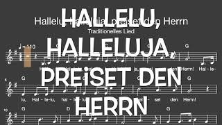 Lied Hallelu Halleluja preiset den Herrn Religion Glaube  Melodie Akkorde Noten Text [upl. by Richelle]