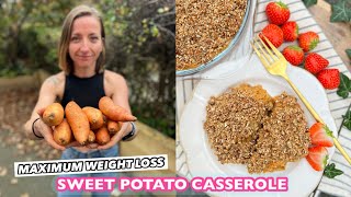 VEGAN SWEET POTATO CASSEROLE 🔥 Low Calorie Density with hidden veggies amp beans [upl. by Ater460]