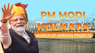 LIVE PM Modi inaugurates dedicates amp lays foundation stone of projects in Kolkata  Metro tunnel [upl. by Eizus21]