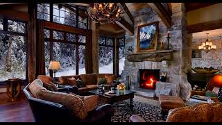 Cozy Winter Retreat Fireplace amp Blizzard Sounds for Relaxation  ASMR Cabin Ambience for Deep Sleep [upl. by Aitetel]