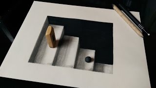 How to Draw 3D Stairs 3D Ladders  Optical Illusion [upl. by Aciretnahs]