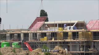 Oostflank Wijchen deel 58  storten kelderdek 1 en plaatsen dak Meerstaete [upl. by Armington]