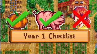 Year 1 Checklist  Stardew Valley [upl. by Tenahs398]