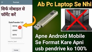 How to format usb pen drive from Android mobile fat32 ntfs exfat  Pc Software Download Rufus fat32 [upl. by Devaney]