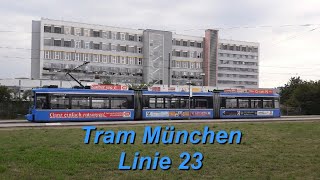 Video Straßenbahnlinie 23 der Münchner Verkehrsgesellschaft mbH im Jahr 2017 [upl. by Hotchkiss378]