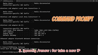 Command Prompt Test Internet Ping Command and Ipconfig command [upl. by Adnuhsed892]