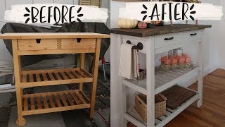 IKEA KITCHEN CART MAKEOVER bar cart coffee bar diy [upl. by Nylatsyrk]